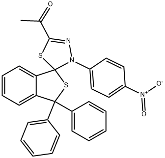 1-[1,1-diphenyl-4'-(4-nitrophenyl)-1,3,4',5'-tetrahydrospiro(2-benzothiophene-3,5'-[1,3,4]-thiadiazole)-2'-yl]ethanone Structure