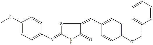 5-[4-(benzyloxy)benzylidene]-2-[(4-methoxyphenyl)imino]-1,3-thiazolidin-4-one 구조식 이미지