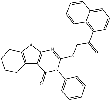 2-{[2-(1-naphthyl)-2-oxoethyl]sulfanyl}-3-phenyl-5,6,7,8-tetrahydro[1]benzothieno[2,3-d]pyrimidin-4(3H)-one 구조식 이미지