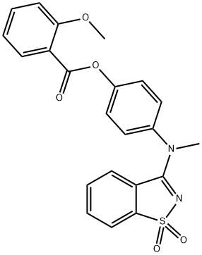 4-[(1,1-dioxido-1,2-benzisothiazol-3-yl)(methyl)amino]phenyl 2-methoxybenzoate 구조식 이미지