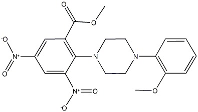 methyl 3,5-bisnitro-2-[4-(2-methoxyphenyl)-1-piperazinyl]benzoate Structure