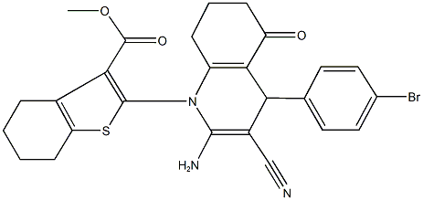 methyl 2-[2-amino-4-(4-bromophenyl)-3-cyano-5-oxo-5,6,7,8-tetrahydro-1(4H)-quinolinyl]-4,5,6,7-tetrahydro-1-benzothiophene-3-carboxylate Structure