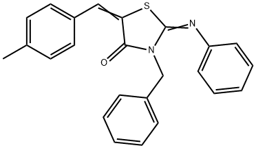 3-benzyl-5-(4-methylbenzylidene)-2-(phenylimino)-1,3-thiazolidin-4-one 구조식 이미지