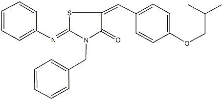 3-benzyl-5-(4-isobutoxybenzylidene)-2-(phenylimino)-1,3-thiazolidin-4-one Structure