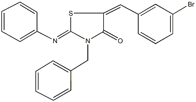 3-benzyl-5-(3-bromobenzylidene)-2-(phenylimino)-1,3-thiazolidin-4-one Structure