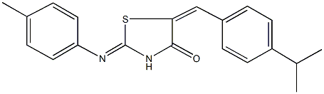 5-(4-isopropylbenzylidene)-2-[(4-methylphenyl)imino]-1,3-thiazolidin-4-one Structure