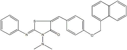 3-(dimethylamino)-5-[4-(1-naphthylmethoxy)benzylidene]-2-(phenylimino)-1,3-thiazolidin-4-one Structure