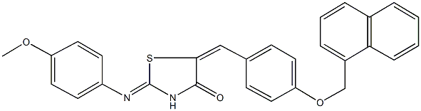 2-[(4-methoxyphenyl)imino]-5-[4-(1-naphthylmethoxy)benzylidene]-1,3-thiazolidin-4-one 구조식 이미지
