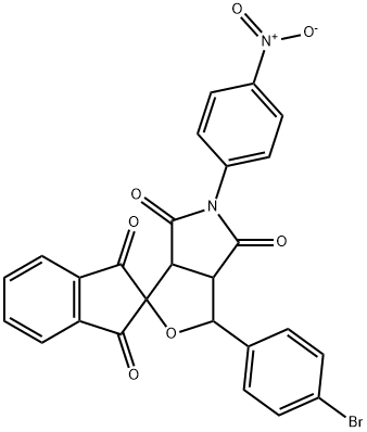 5-(4-nitrophenyl)-3-(4-bromophenyl)-1',3',4,6-tetraoxohexahydrospiro(1H-furo[3,4-c]pyrrole-1,2'-indane) Structure