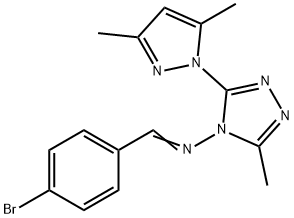 N-(4-bromobenzylidene)-N-[3-(3,5-dimethyl-1H-pyrazol-1-yl)-5-methyl-4H-1,2,4-triazol-4-yl]amine Structure