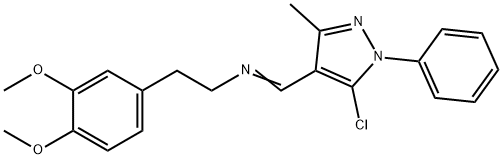 N-[(5-chloro-3-methyl-1-phenyl-1H-pyrazol-4-yl)methylene]-N-[2-(3,4-dimethoxyphenyl)ethyl]amine 구조식 이미지