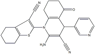 2-amino-1-(3-cyano-4,5,6,7-tetrahydro-1-benzothiophen-2-yl)-5-oxo-4-(3-pyridinyl)-1,4,5,6,7,8-hexahydro-3-quinolinecarbonitrile 구조식 이미지