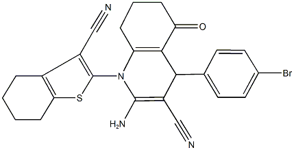 2-amino-4-(4-bromophenyl)-1-(3-cyano-4,5,6,7-tetrahydro-1-benzothiophen-2-yl)-5-oxo-1,4,5,6,7,8-hexahydro-3-quinolinecarbonitrile Structure