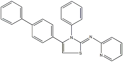 N-(4-[1,1'-biphenyl]-4-yl-3-phenyl-1,3-thiazol-2(3H)-ylidene)-N-(2-pyridinyl)amine 구조식 이미지