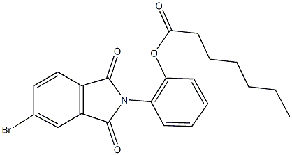 2-(5-bromo-1,3-dioxo-1,3-dihydro-2H-isoindol-2-yl)phenyl heptanoate 구조식 이미지