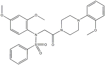 N-(2,4-dimethoxyphenyl)-N-{2-[4-(2-methoxyphenyl)-1-piperazinyl]-2-oxoethyl}benzenesulfonamide 구조식 이미지