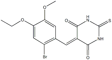 5-(2-bromo-4-ethoxy-5-methoxybenzylidene)-2-thioxodihydro-4,6(1H,5H)-pyrimidinedione Structure