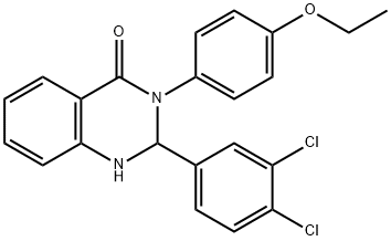 2-(3,4-dichlorophenyl)-3-(4-ethoxyphenyl)-2,3-dihydro-4(1H)-quinazolinone 구조식 이미지