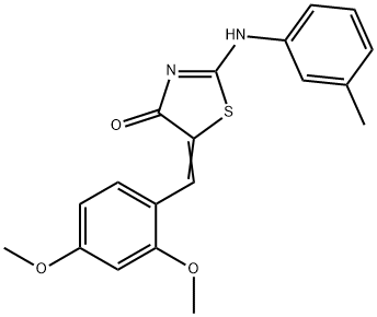 5-(2,4-dimethoxybenzylidene)-2-[(3-methylphenyl)imino]-1,3-thiazolidin-4-one Structure