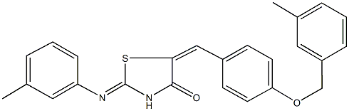 5-{4-[(3-methylbenzyl)oxy]benzylidene}-2-[(3-methylphenyl)imino]-1,3-thiazolidin-4-one Structure