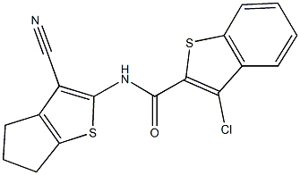 3-chloro-N-(3-cyano-5,6-dihydro-4H-cyclopenta[b]thien-2-yl)-1-benzothiophene-2-carboxamide Structure