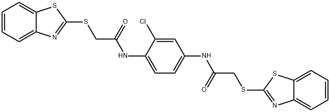 2-(1,3-benzothiazol-2-ylsulfanyl)-N-(4-{[(1,3-benzothiazol-2-ylsulfanyl)acetyl]amino}-2-chlorophenyl)acetamide Structure