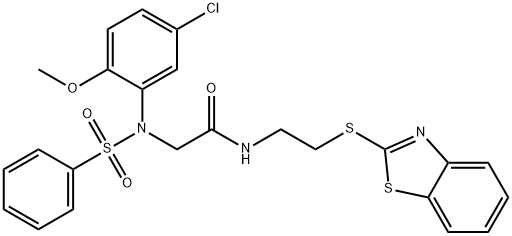 N-[2-(1,3-benzothiazol-2-ylsulfanyl)ethyl]-2-[5-chloro-2-methoxy(phenylsulfonyl)anilino]acetamide Structure