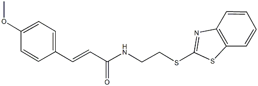 N-[2-(1,3-benzothiazol-2-ylsulfanyl)ethyl]-3-(4-methoxyphenyl)acrylamide 구조식 이미지