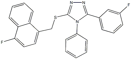 3-{[(4-fluoro-1-naphthyl)methyl]sulfanyl}-5-(3-fluorophenyl)-4-phenyl-4H-1,2,4-triazole Structure