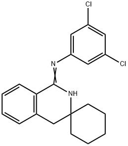 3,5-dichloro-N-[3,4-dihydrospiro(isoquinoline-3,1'-cyclohexane)-1(2H)-ylidene]aniline 구조식 이미지