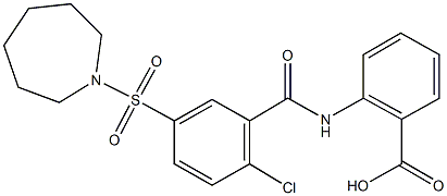 2-{[5-(1-azepanylsulfonyl)-2-chlorobenzoyl]amino}benzoic acid 구조식 이미지