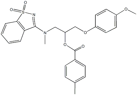 2-[(1,1-dioxido-1,2-benzisothiazol-3-yl)(methyl)amino]-1-[(4-methoxyphenoxy)methyl]ethyl 4-methylbenzoate Structure