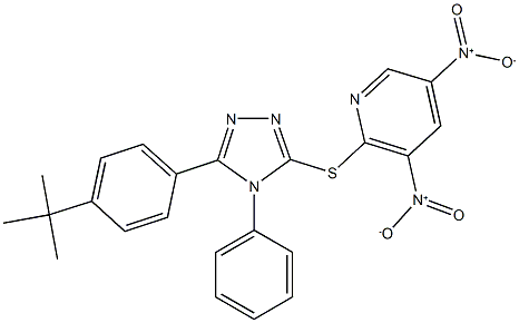 2-{[5-(4-tert-butylphenyl)-4-phenyl-4H-1,2,4-triazol-3-yl]sulfanyl}-3,5-bisnitropyridine Structure