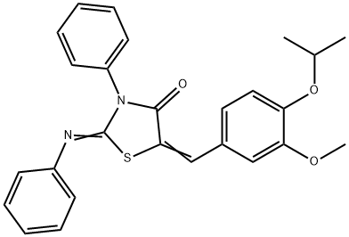 5-(4-isopropoxy-3-methoxybenzylidene)-3-phenyl-2-(phenylimino)-1,3-thiazolidin-4-one 구조식 이미지