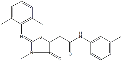 2-{2-[(2,6-dimethylphenyl)imino]-3-methyl-4-oxo-1,3-thiazolidin-5-yl}-N-(3-methylphenyl)acetamide Structure