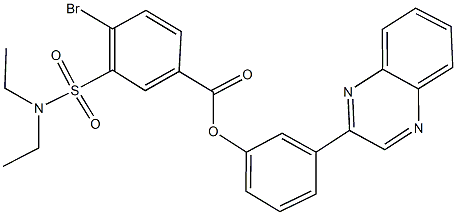 3-(2-quinoxalinyl)phenyl 4-bromo-3-[(diethylamino)sulfonyl]benzoate 구조식 이미지