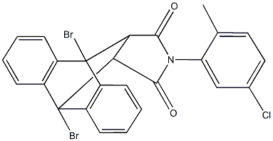 1,8-dibromo-17-(5-chloro-2-methylphenyl)-17-azapentacyclo[6.6.5.0~2,7~.0~9,14~.0~15,19~]nonadeca-2,4,6,9,11,13-hexaene-16,18-dione Structure