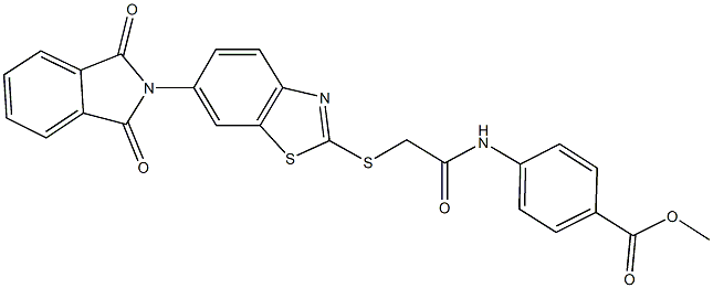 methyl 4-[({[6-(1,3-dioxo-1,3-dihydro-2H-isoindol-2-yl)-1,3-benzothiazol-2-yl]sulfanyl}acetyl)amino]benzoate Structure