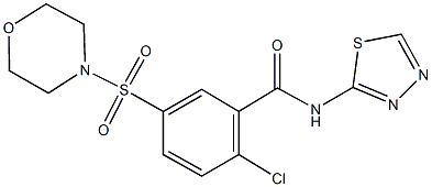 2-chloro-5-(4-morpholinylsulfonyl)-N-(1,3,4-thiadiazol-2-yl)benzamide Structure