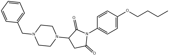 3-(4-benzyl-1-piperazinyl)-1-(4-butoxyphenyl)-2,5-pyrrolidinedione Structure