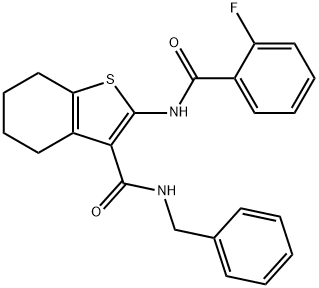 N-benzyl-2-[(2-fluorobenzoyl)amino]-4,5,6,7-tetrahydro-1-benzothiophene-3-carboxamide 구조식 이미지