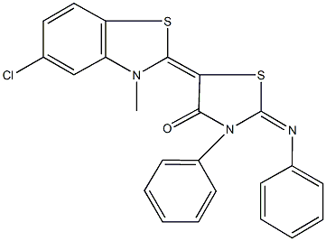 5-(5-chloro-3-methyl-1,3-benzothiazol-2(3H)-ylidene)-3-phenyl-2-(phenylimino)-1,3-thiazolidin-4-one Structure