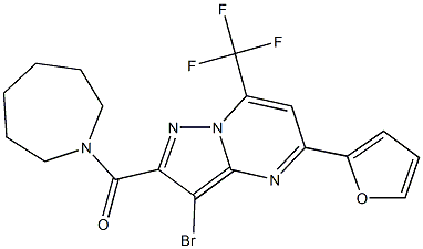 2-(1-azepanylcarbonyl)-3-bromo-5-(2-furyl)-7-(trifluoromethyl)pyrazolo[1,5-a]pyrimidine Structure