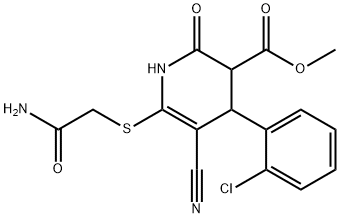 methyl 6-[(2-amino-2-oxoethyl)sulfanyl]-4-(2-chlorophenyl)-5-cyano-2-oxo-1,2,3,4-tetrahydro-3-pyridinecarboxylate Structure