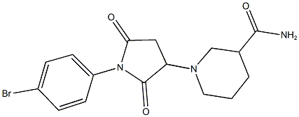 1-[1-(4-bromophenyl)-2,5-dioxo-3-pyrrolidinyl]-3-piperidinecarboxamide 구조식 이미지