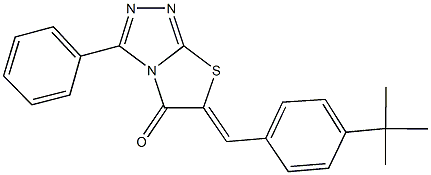 6-(4-tert-butylbenzylidene)-3-phenyl[1,3]thiazolo[2,3-c][1,2,4]triazol-5(6H)-one 구조식 이미지