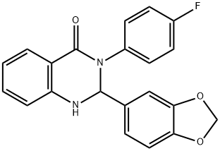 2-(1,3-benzodioxol-5-yl)-3-(4-fluorophenyl)-2,3-dihydro-4(1H)-quinazolinone Structure