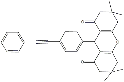 3,3,6,6-tetramethyl-9-[4-(phenylethynyl)phenyl]-3,4,5,6,7,9-hexahydro-1H-xanthene-1,8(2H)-dione 구조식 이미지