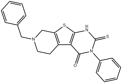 7-benzyl-3-phenyl-2-thioxo-2,3,5,6,7,8-hexahydropyrido[4',3':4,5]thieno[2,3-d]pyrimidin-4(1H)-one 구조식 이미지