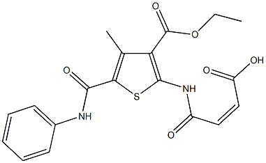 4-{[5-(anilinocarbonyl)-3-(ethoxycarbonyl)-4-methyl-2-thienyl]amino}-4-oxo-2-butenoic acid 구조식 이미지